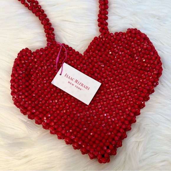 NWT Isaac Mizrahi New York Beaded Heart Bag - Picture 2 of 5